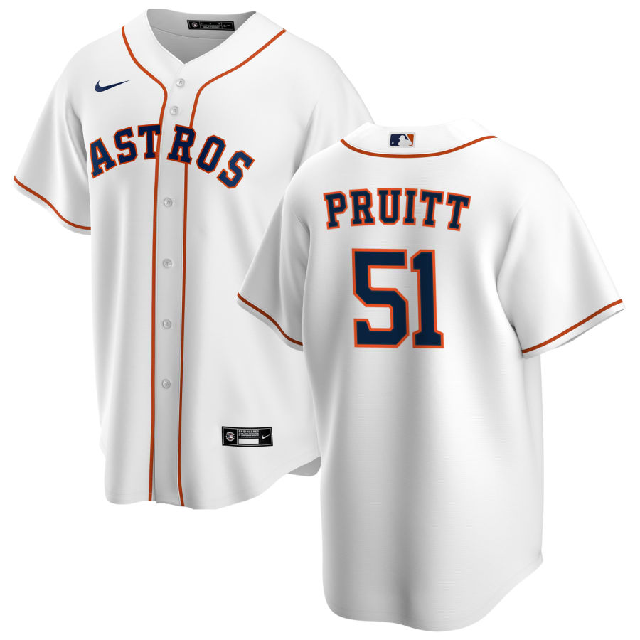 Nike Men #51 Austin Pruitt Houston Astros Baseball Jerseys Sale-White